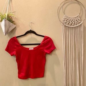 Red crop top super cute with any bottoms